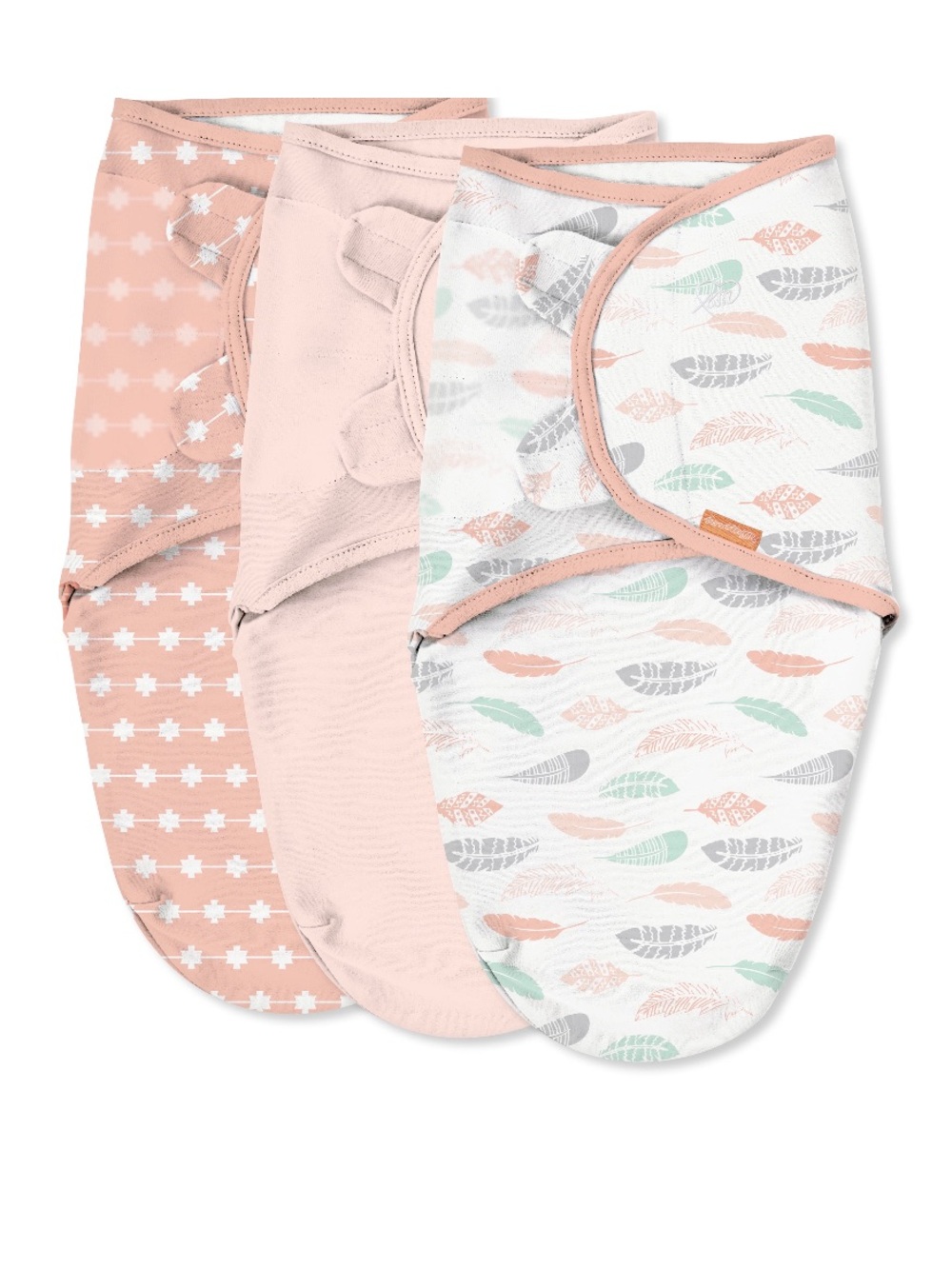 SwaddleMe by Ingenuity 3 Pack of Swaddles For Babies 0-3 Months CORAL DAYS
